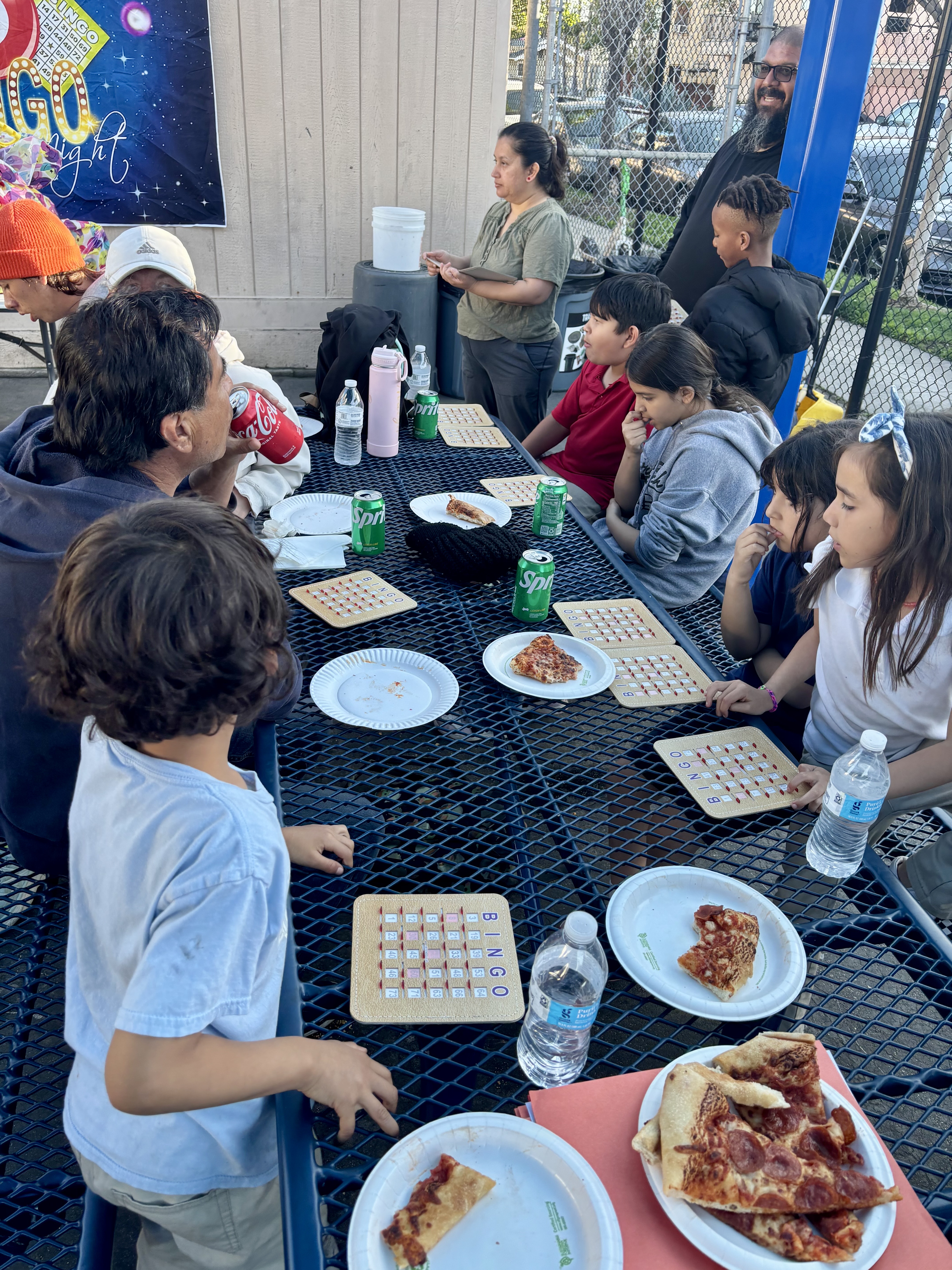 Families playing bingo